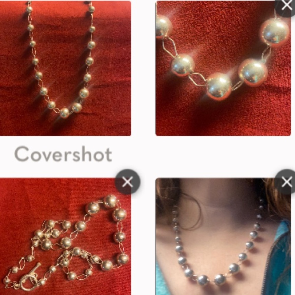 Big Sterling 925 Bead Statement Necklace 20” - Picture 2 of 8